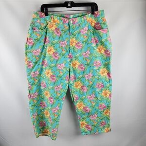Lauren Ralph Lauren Pants Womens 18W Tropical Floral Print Capri Pants (36x21)